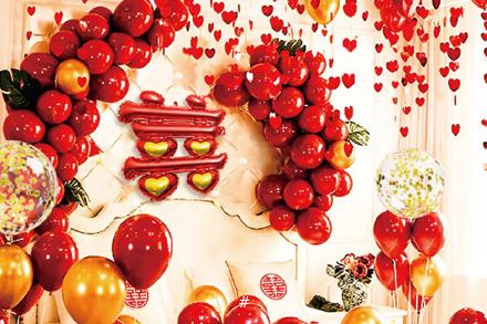 婚房布置婚房裝飾結(jié)婚氣球套餐場(chǎng)景布置套裝大紅喜慶婚禮婚慶用品